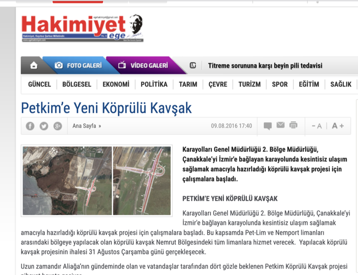 Yeni Petkim Köprülü Kavşağı İle Aliağa’da Trafik Rahatlıyor